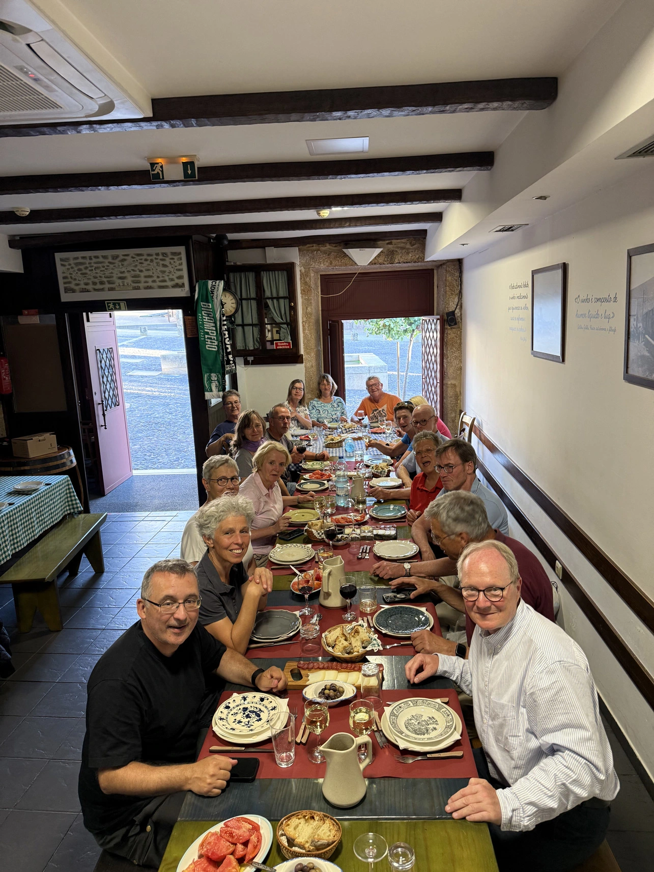 row for fun shared meal typical food douro